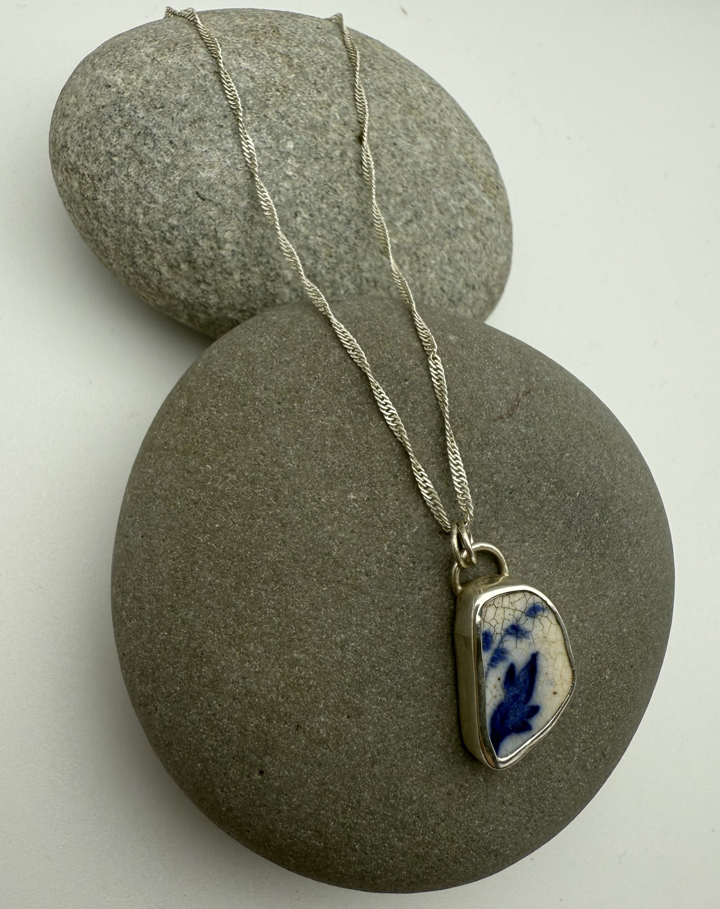 Sea Pottery Necklace- Bluebells