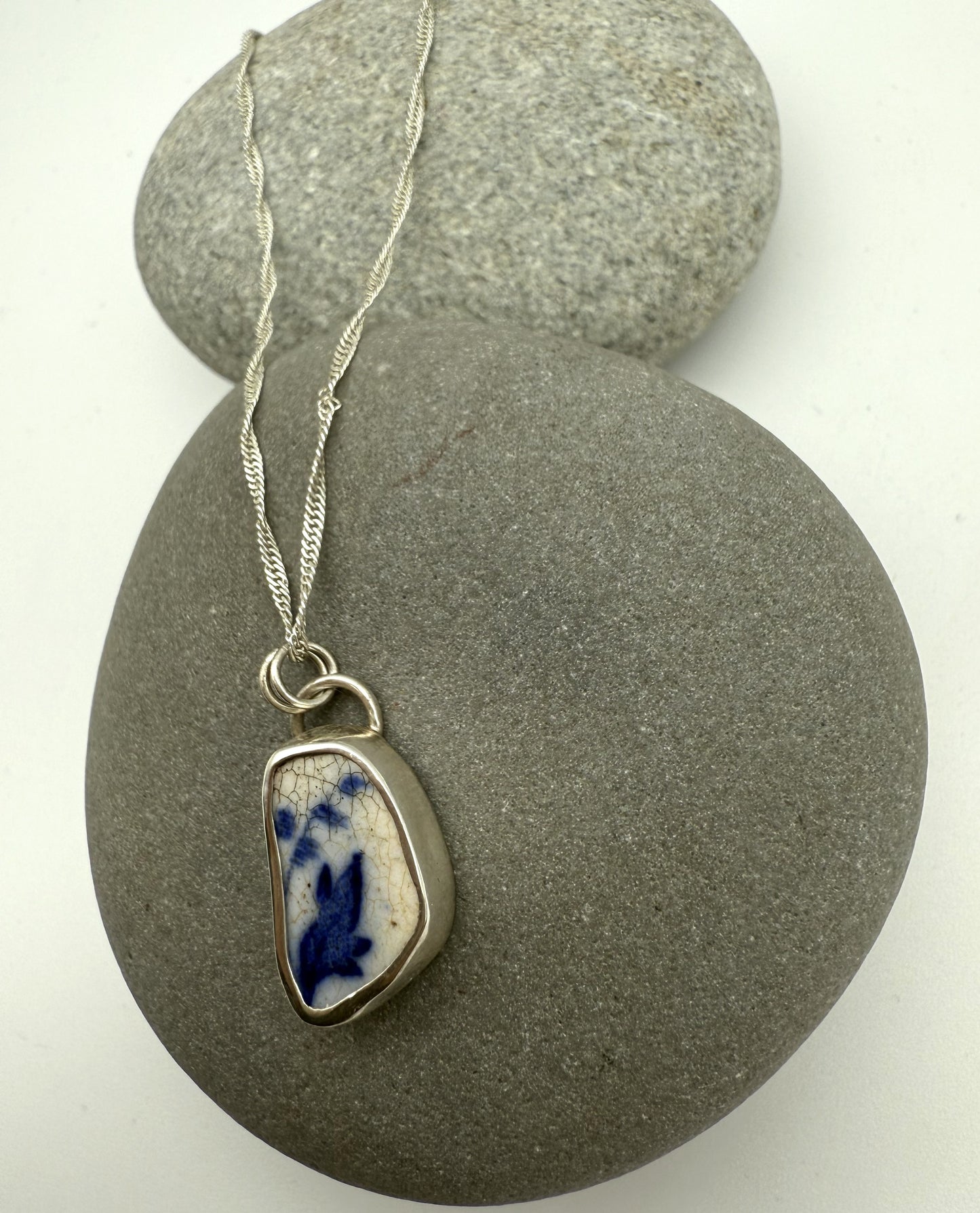 Sea Pottery Necklace- Bluebells
