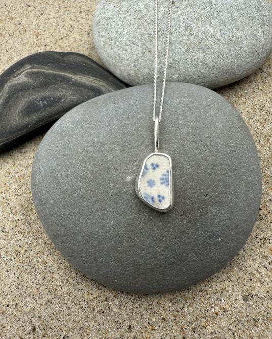 Sea Pottery Necklace- Blue