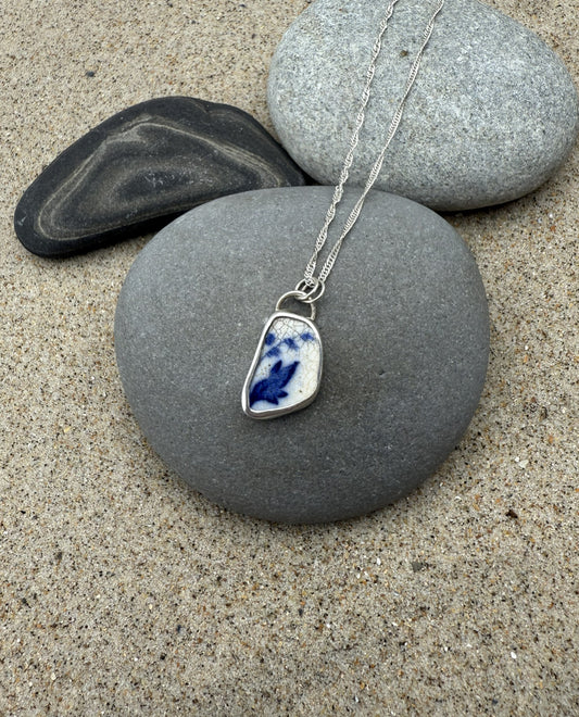 Sea Pottery Necklace- Bluebells
