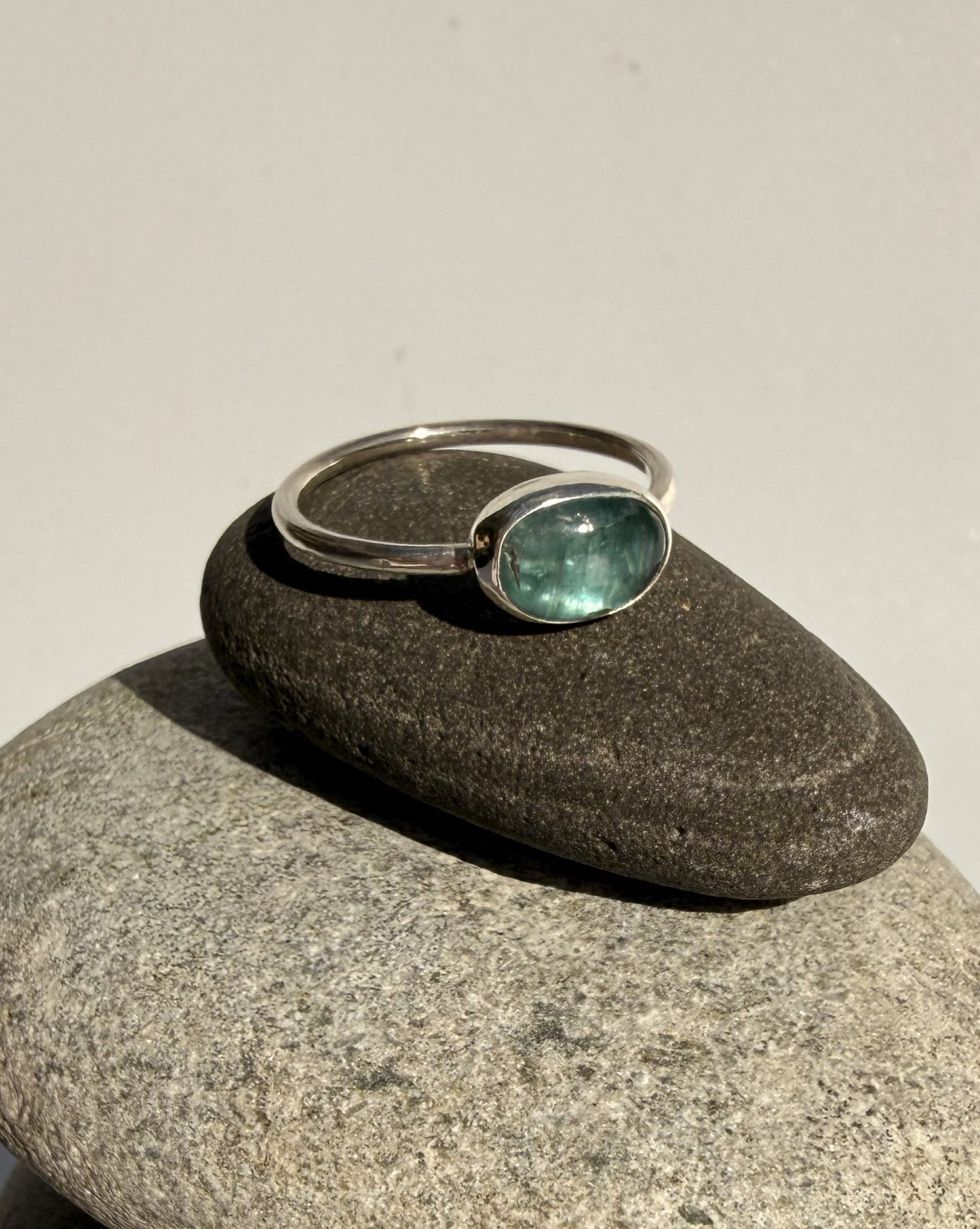 Silver Kyanite Ring. Size R