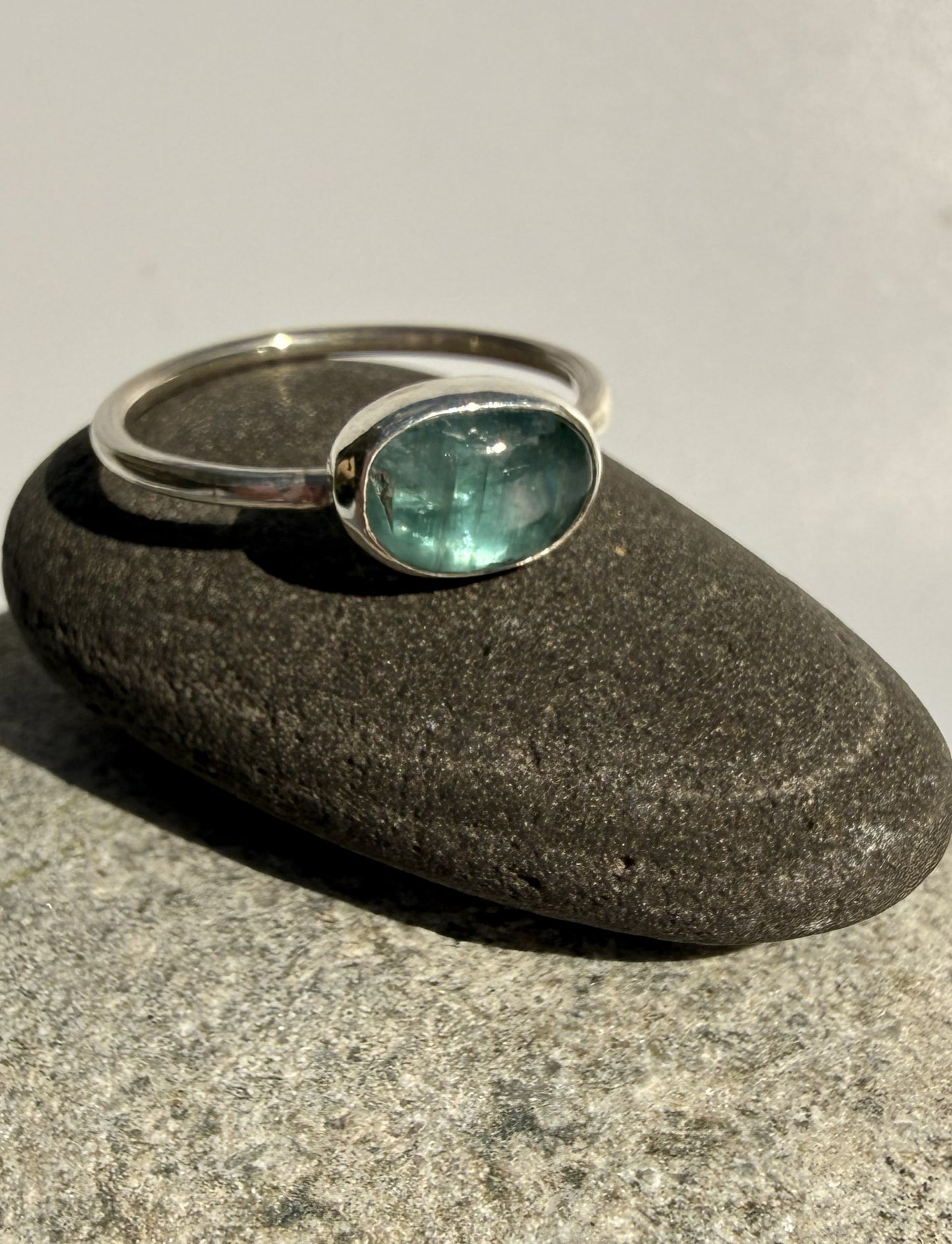 Silver Kyanite Ring. Size R