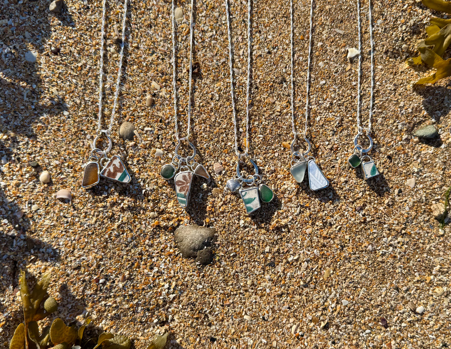 Ocean Treasures Charm Necklace- Seashell Green