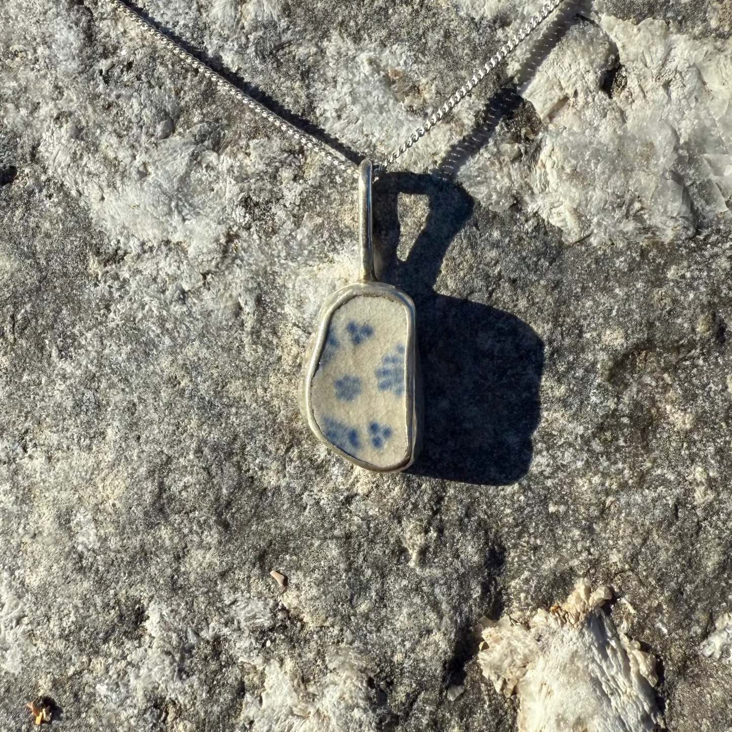 Sea Pottery Necklace- Blue