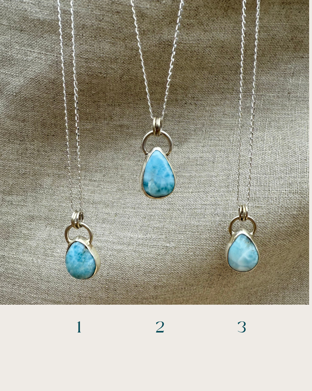 Larimar Droplet Necklace (Multiple Available!)